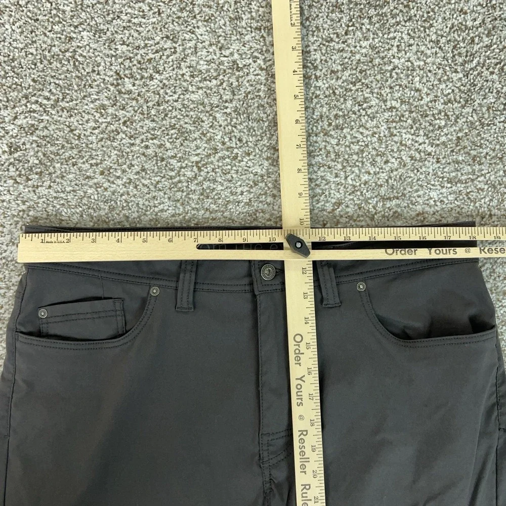 PrAna Pants Mens 36x30 Gray Slim Stretch Hiking Performance Outdoor Logo Brion